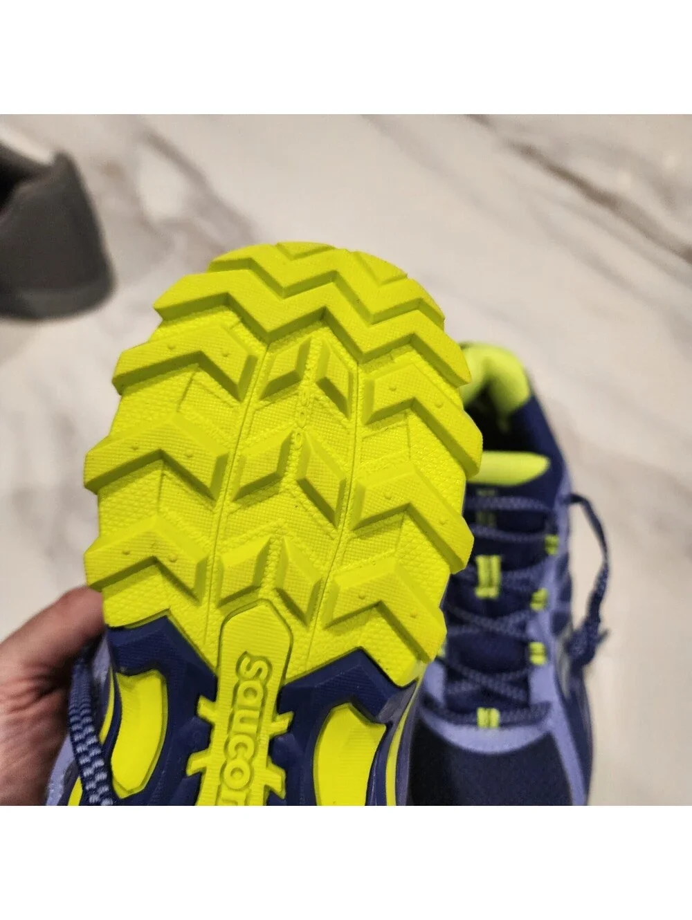 Saucony womans Trail Running Shoes Size 10 Blue and Yellow